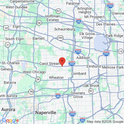 Map to  office in Glendale Heights, IL