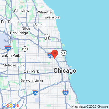 Map to The Art of Dental Care office in Chicago, IL