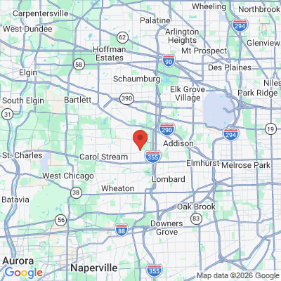 Map to  office in Glendale Heights, IL