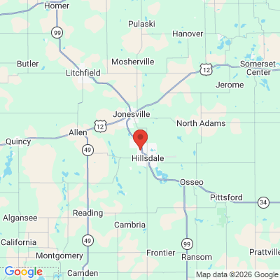 Map to  office in Hillsdale, MI