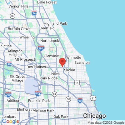 Map to Advanced Dentistry Morton Grove office in Morton Grove, IL