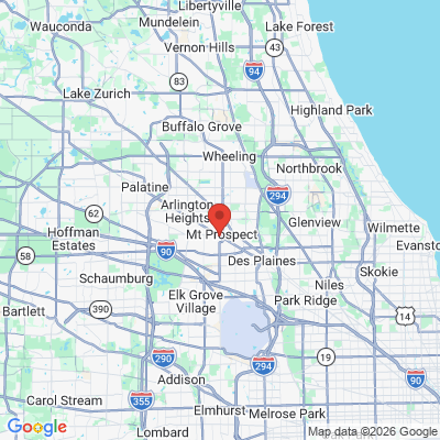 Map to  office in Mount Prospect, IL