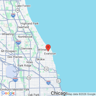 Map to Bowdental of Evanston office in Evanston, IL