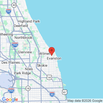 Map to Bowdental of Evanston office in Evanston, IL