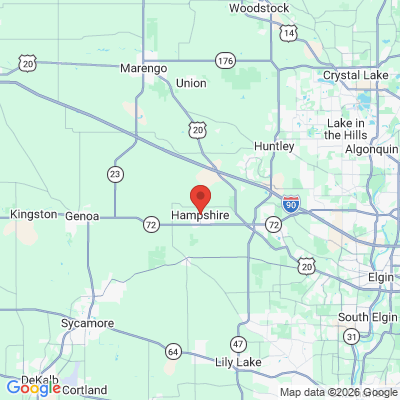 Map to  office in Hampshire, IL