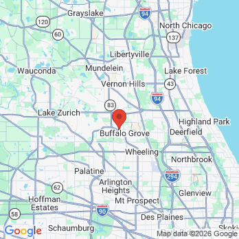 Map to FV Dental office in Buffalo Grove, IL