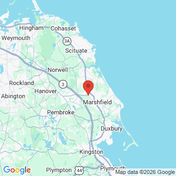 Map to Azure Dental office in Marshfield, MA