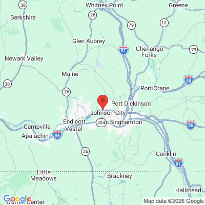 Map to  office in Johnson City, NY
