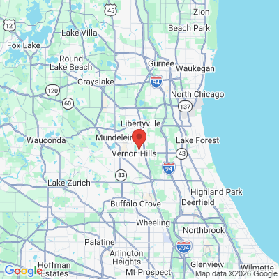 Map to  office in Vernon Hills, IL