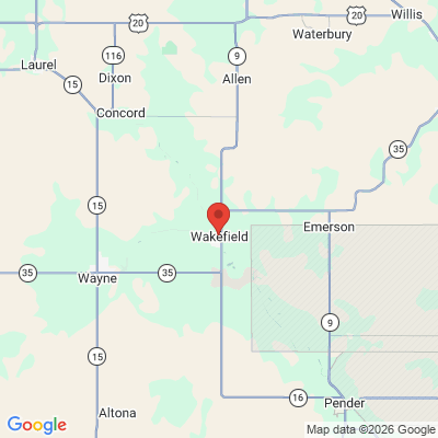Map to  office in Wakefield, NE