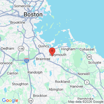 Map to Deluxe Family Dental Care office in Weymouth, MA
