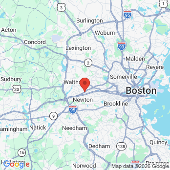 Map to SoftTouch Dentistry of Newton office in Newtonville, MA