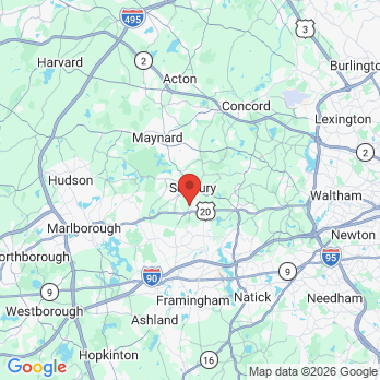 Map to Kirk Dental office in Sudbury, MA