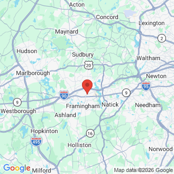Map to Cochituate Smile Center office in Framingham, MA