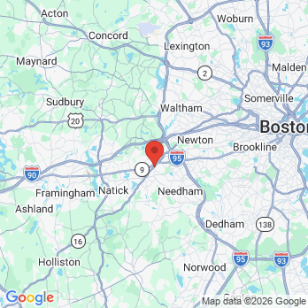 Map to Stacy Temple DMD, PLLC office in Wellesley, MA