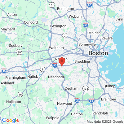 Map to  office in Newton Highlands, MA