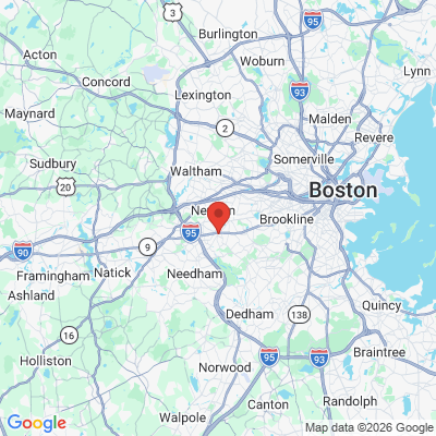 Map to  office in Newton Highlands, MA