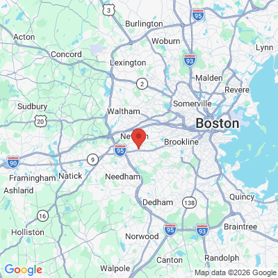 Map to  office in Newton Highlands, MA