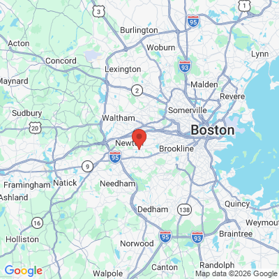 Map to  office in Newton Center, MA