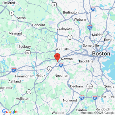Map to  office in Newton Lower Falls, MA