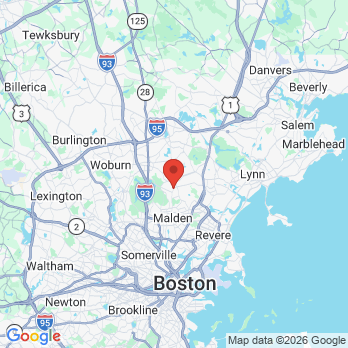 Map to Exquisite Dentistry office in Melrose, MA