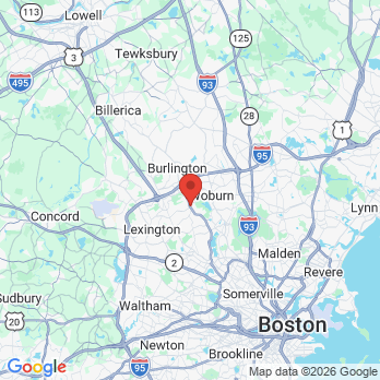 Map to Radiant Dentistry of Woburn office in Woburn, MA
