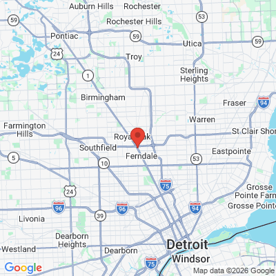 Map to  office in Pleasant Ridge, MI