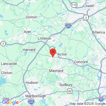 Map to Acton Family Dental Care office in Acton, MA