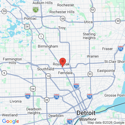 Map to  office in Royal Oak Family Dentistry