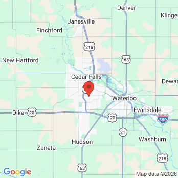 Map to Parkway Family Dentistry office in Cedar Falls, IA