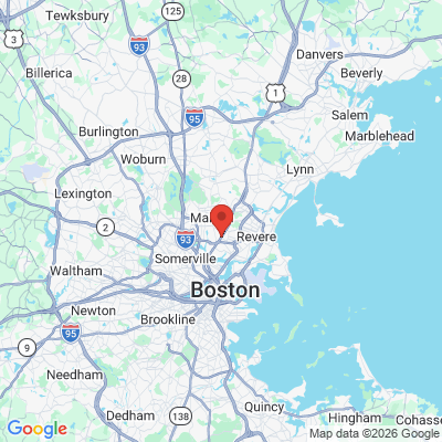 Map to Global Dental office in Everett, MA
