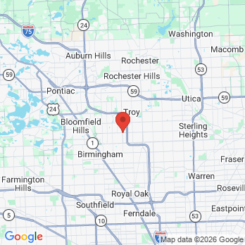 Map to Troy Dental Studio office in Troy, MI