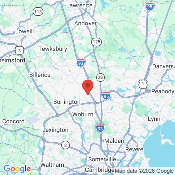 Map to Dental Design office in Woburn, MA