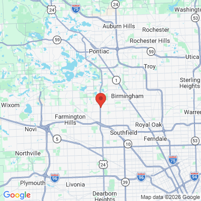 Map to  office in Bingham Farms, MI