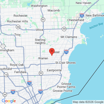 Map to  office in Fraser, MI