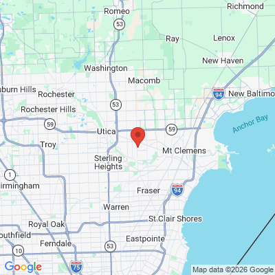 Map to  office in Clinton Township, MI