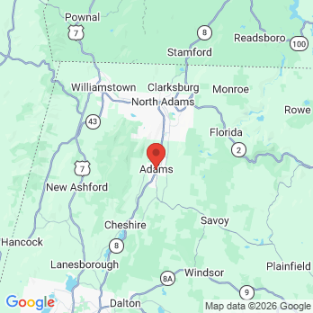 Map to CHP Dental Adams office in Adams, MA