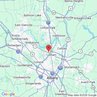 Map to Latham Dental Group office in Latham, NY