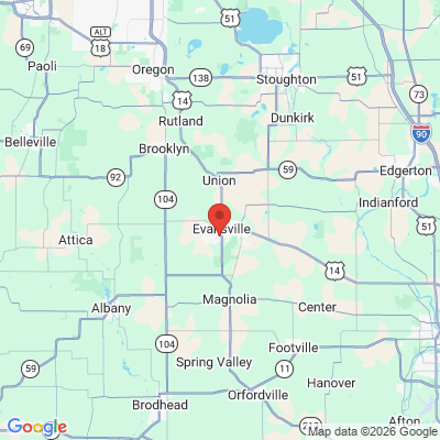 Map to  office in Evansville, WI