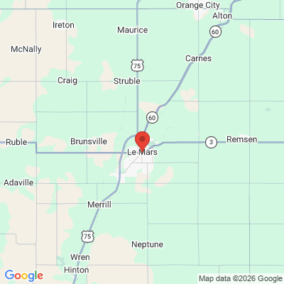 Map to  office in Le Mars, IA