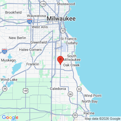 Map to  office in Oak Creek, WI