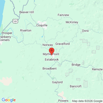 Map to  office in Myrtle Point, OR