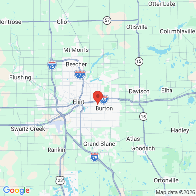 Map to  office in Burton Family Dentistry