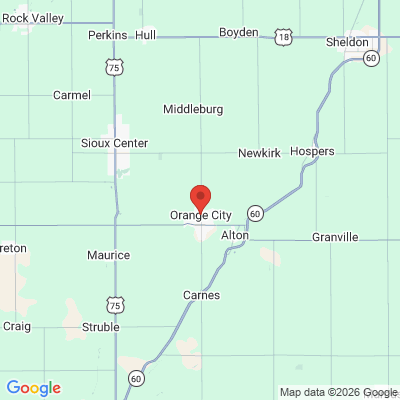 Map to  office in Orange City, IA
