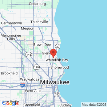 Map to Sterling Dental office in Glendale, WI