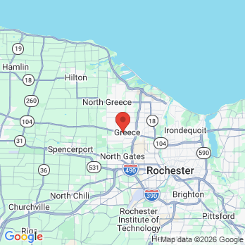 Map to Liberty Dental Arts office in Rochester, NY