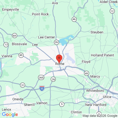 Map to  office in Rome, NY