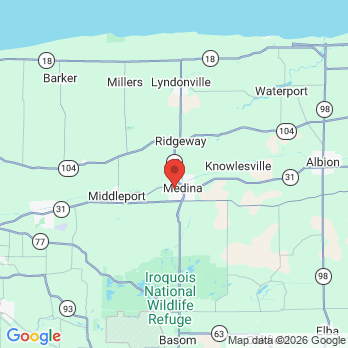 Map to Medina Dental Group office in Medina, NY