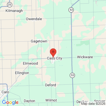 Map to Cass City Dental and Oral Wellness office in Cass City, MI
