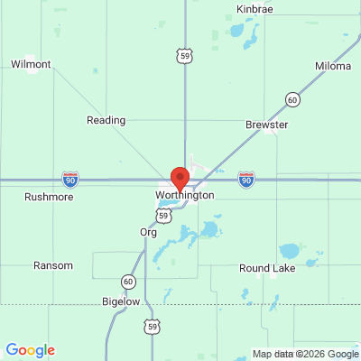 Map to  office in Worthington, MN